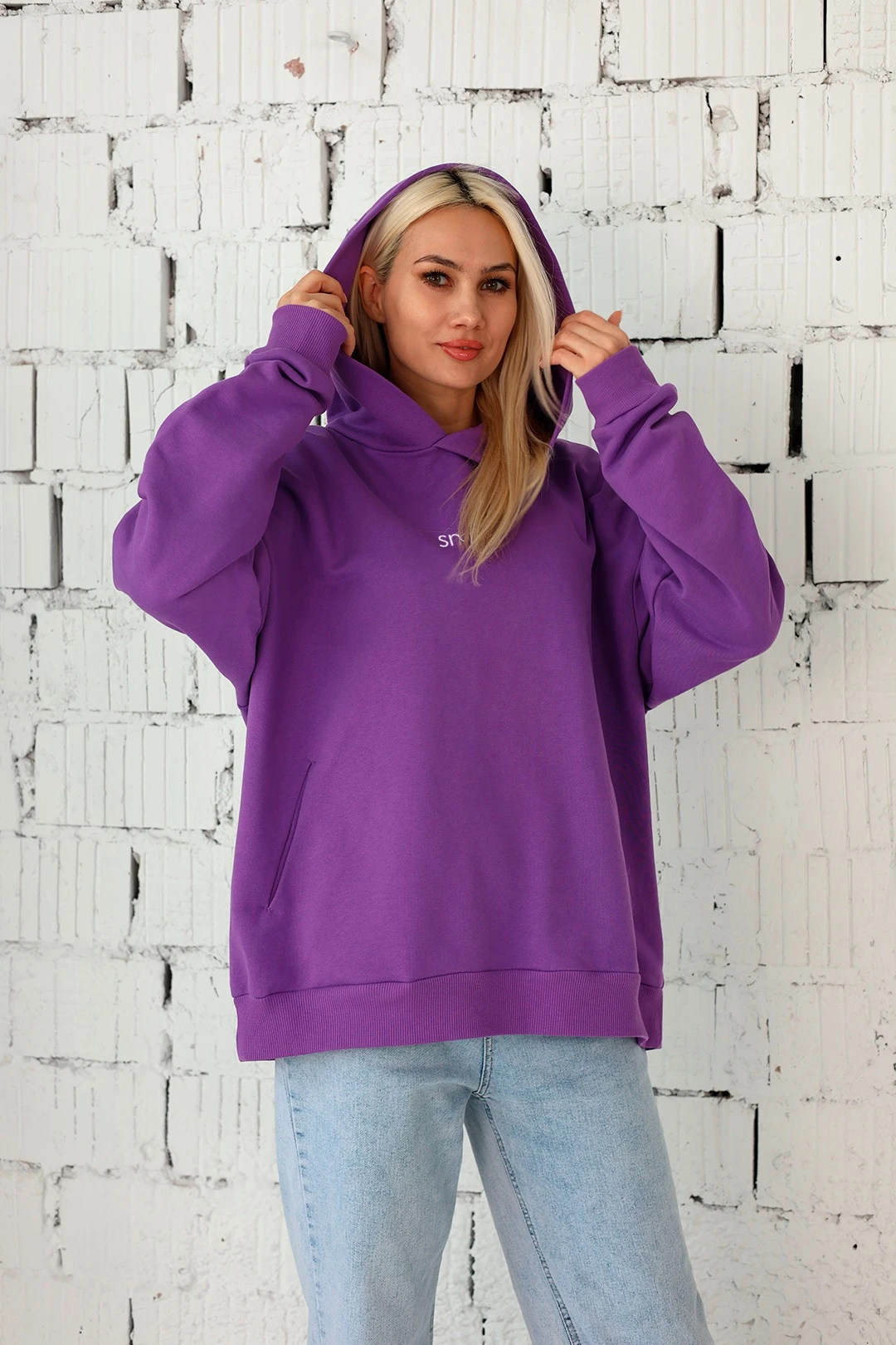 Худи Шелби из футера оверсайз унисекс, однотонная#4