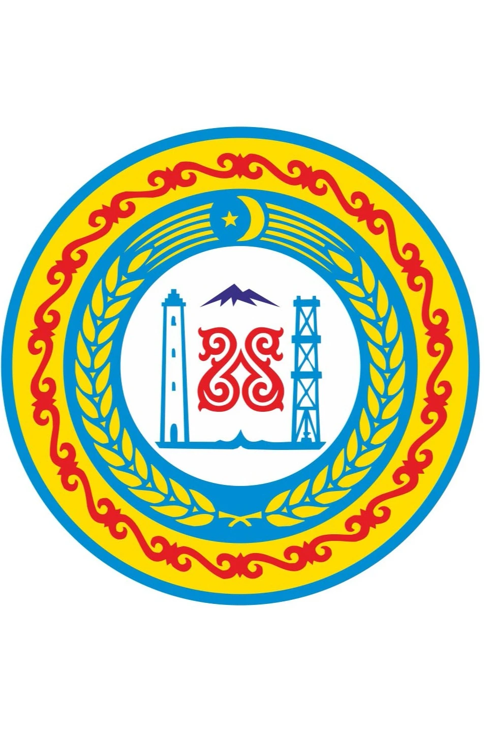 Купить Герб Республики Чечня 53х61 см печатный светлая рамка Купить Герб Республики Чечня 53х61 см печатный светлая рамка