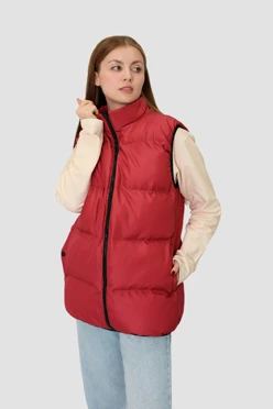 Купить жилет Дейтон на синтепоне со стежкой унисекс, однотонный бордовый