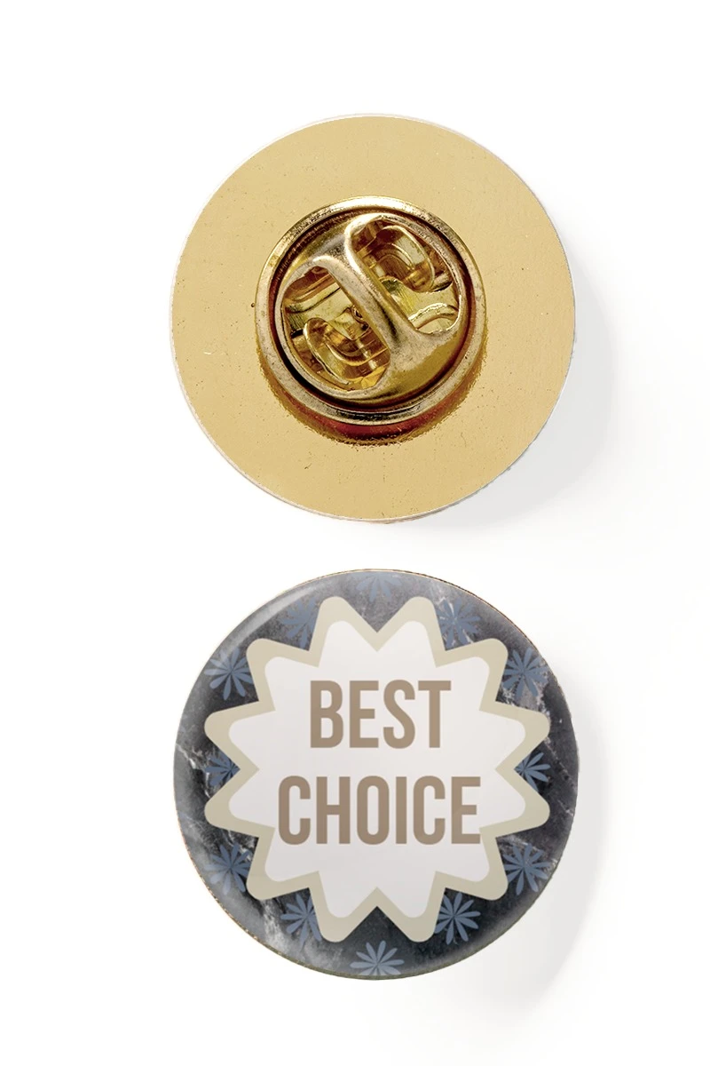 Значок заливной Круг диаметр 15 мм, с принтом "Best choice"#1