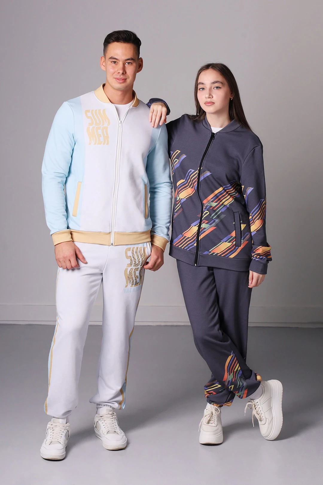 Спортивный костюм Кэндис унисекс из футера хб с полной запечаткой#1