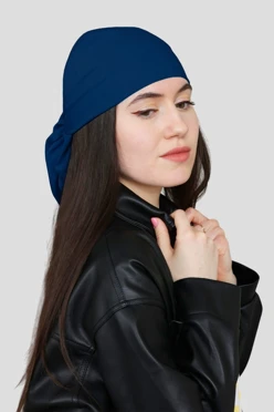 Купить бандану трикотажную взрослую 80х80 см, однотонную синюю