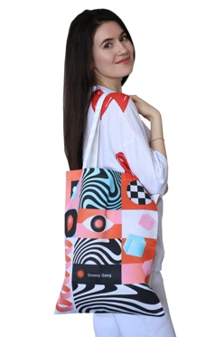 Сумка Комби из греты 35х45 см, с печатью#1