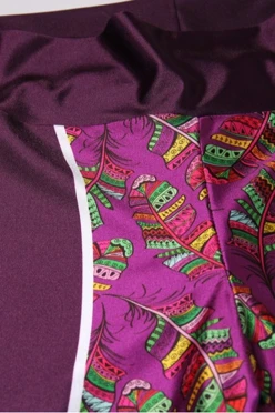 Легинсы женские с широким поясом с принтом "Magic Feathers"#2