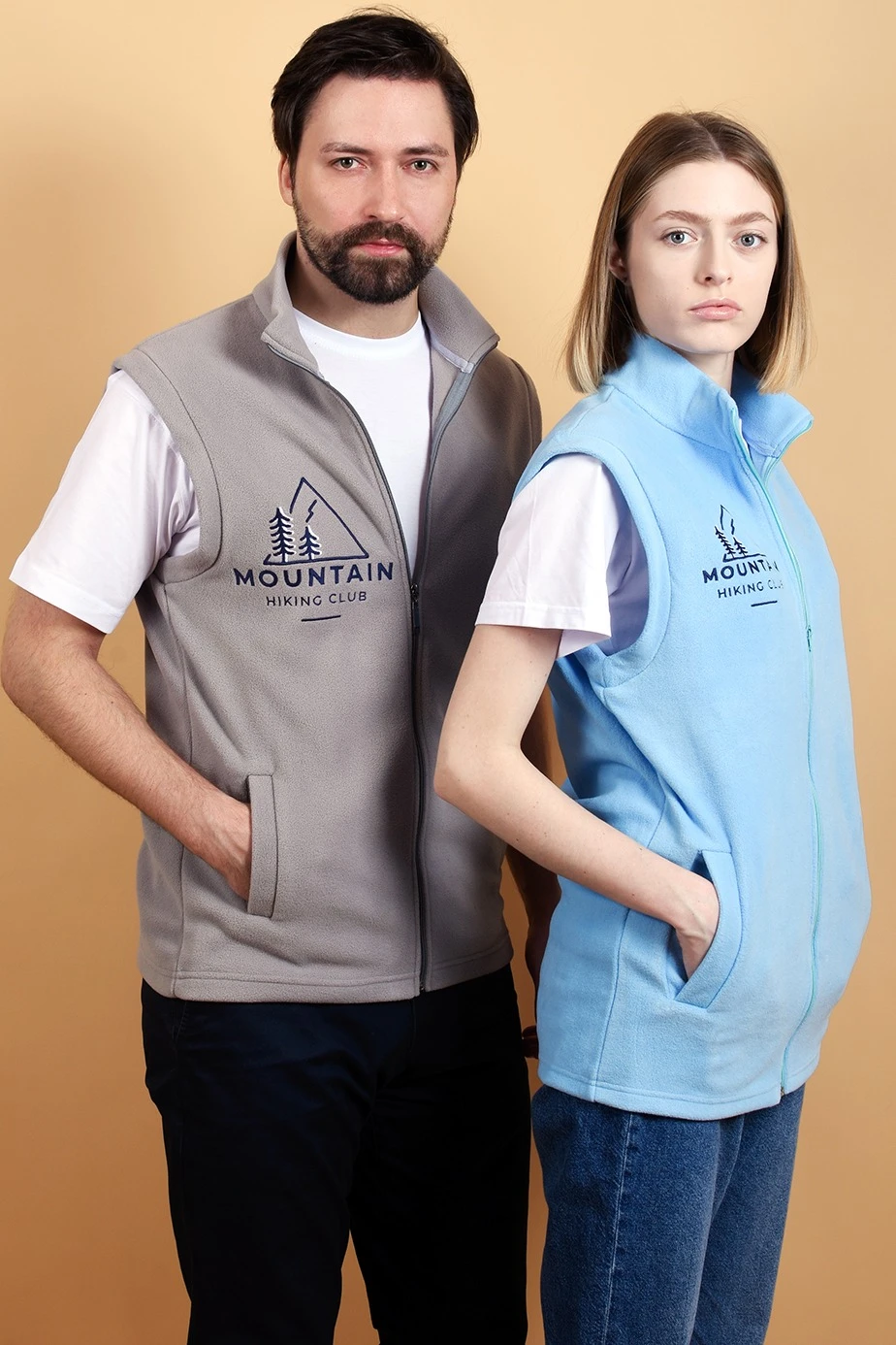 Жилет Браво флисовый без капюшона унисекс, однотонный#4