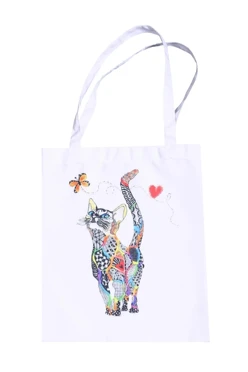 Сумка Лайт из габардина вертикальная 25х35 см, печать с одной стороны "Кошка"