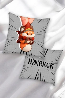 Купить подушку 40х40 см, с принтом "Fox"
