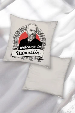 Купить подушку 40х40 см, с принтом "Welcome to Udmurtia"