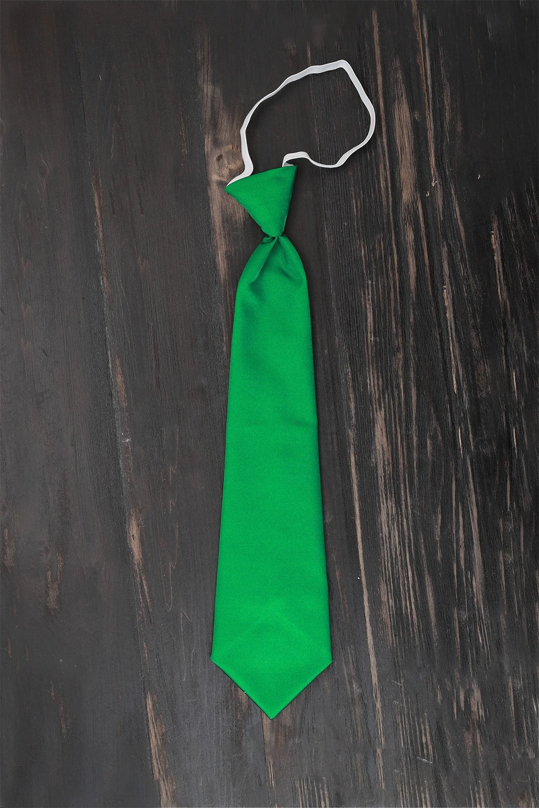 Галстук Тайм на резинке, однотонный зеленый#5