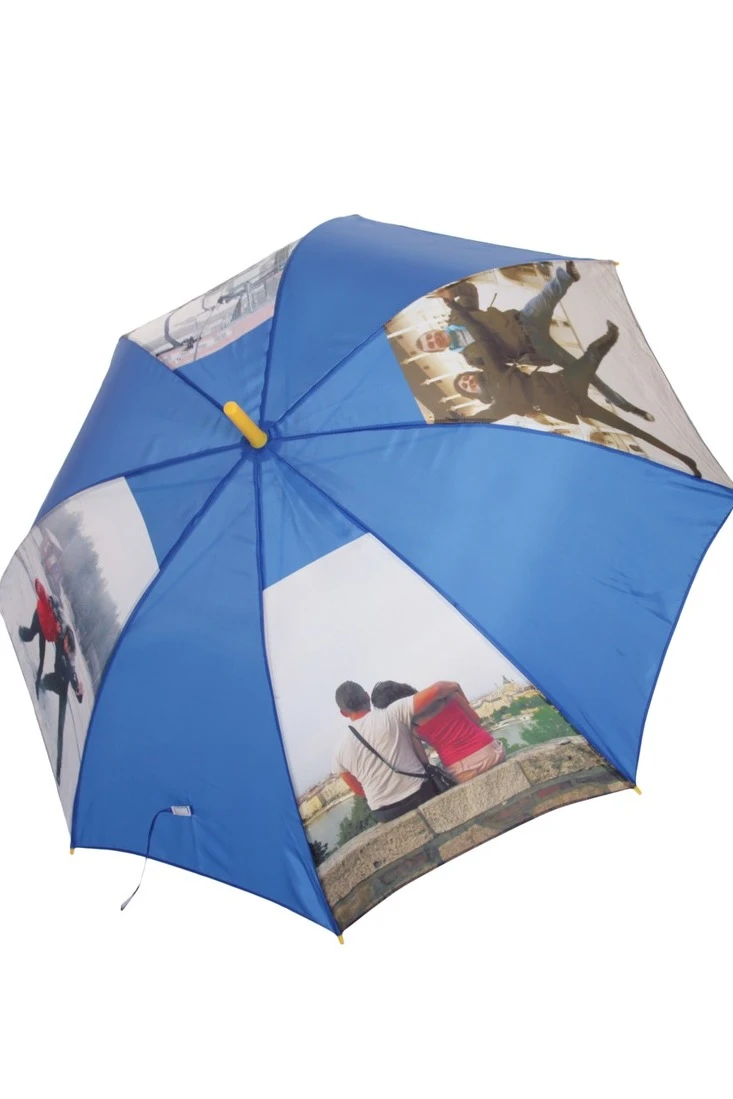 Купить зонт-трость Моне с пластиковой ручкой однослойный, с полной запечаткой (без совмещения) "Горнолыжный подъёмник"