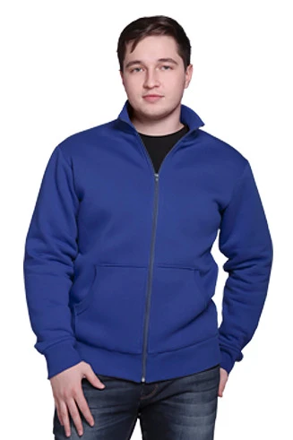 Толстовка Томас из футера унисекс, однотонная синяя#1