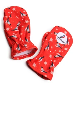 Купить варежки флисовые взрослые "Снегири"