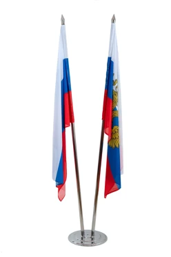 Купить подставку напольную с основанием круг под серебро 2 штока 2,1 метра