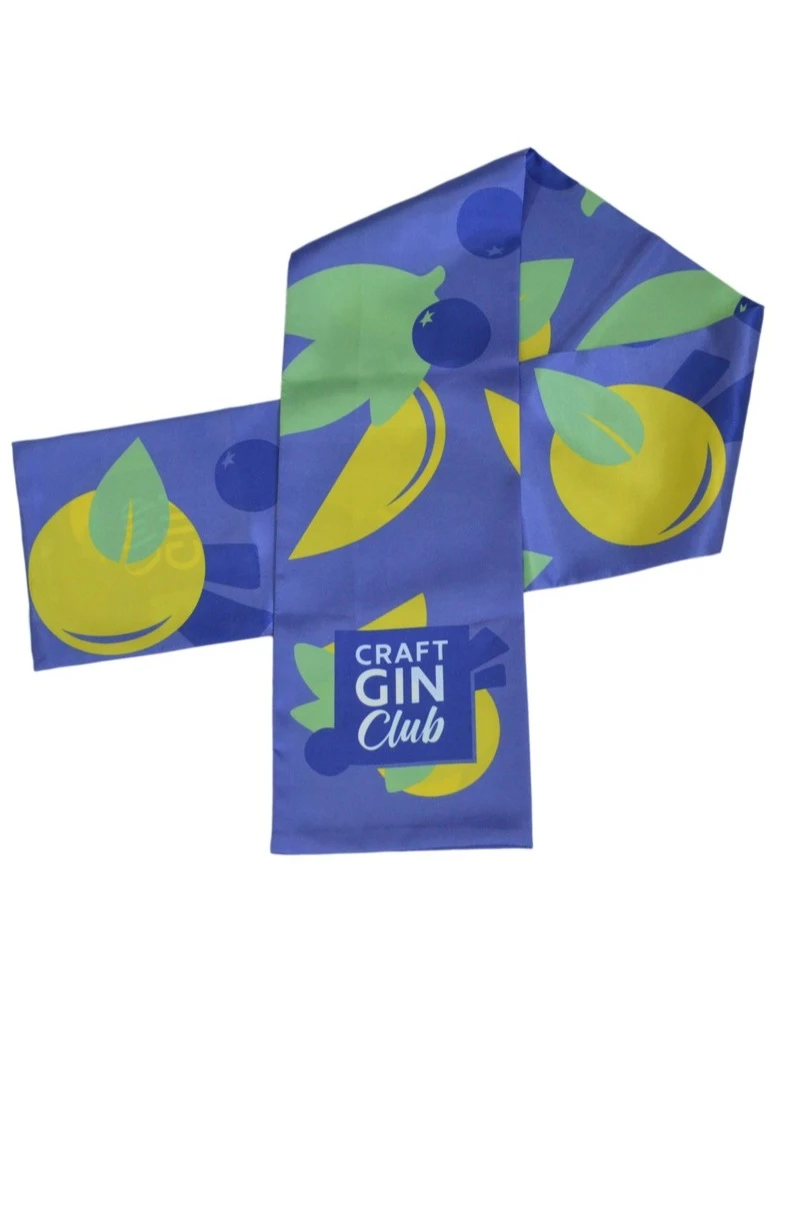 Шарф двухслойный легкий 20х120 см, с полной запечаткой "Craft GIN Club"#4