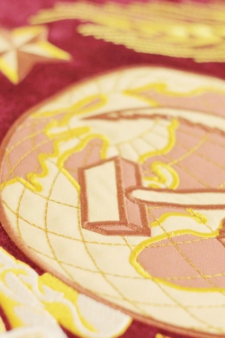 Знамя с символикой СССР вышитое на бархате 100х150 см "Marxism-Leninism"#7