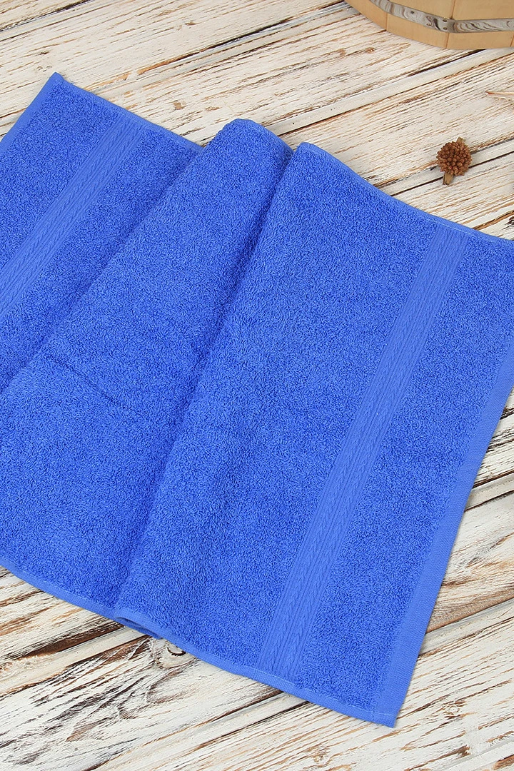 Полотенце махровое 40х70 см (Ituma), однотонное синее#3