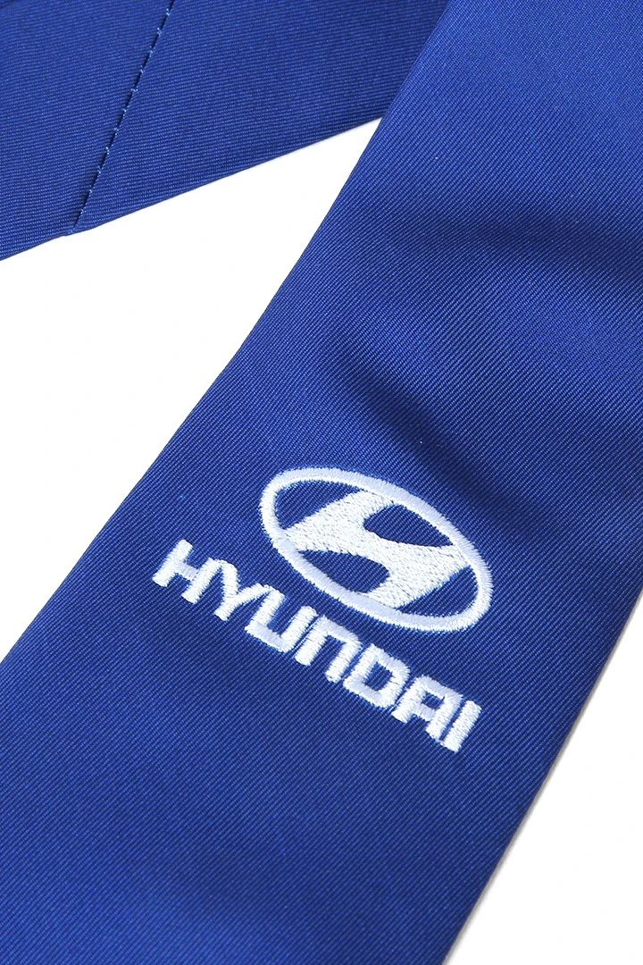 Галстук Босс с вышивкой из адверты мужской, с полной запечаткой "Hyundai"#1