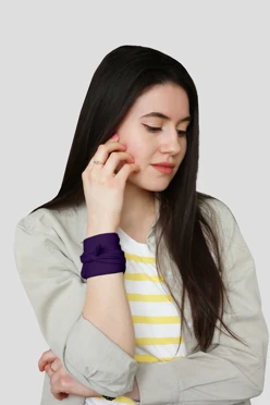 Купить бандану трикотажную взрослую 30х30 см, однотонную фиолетовую