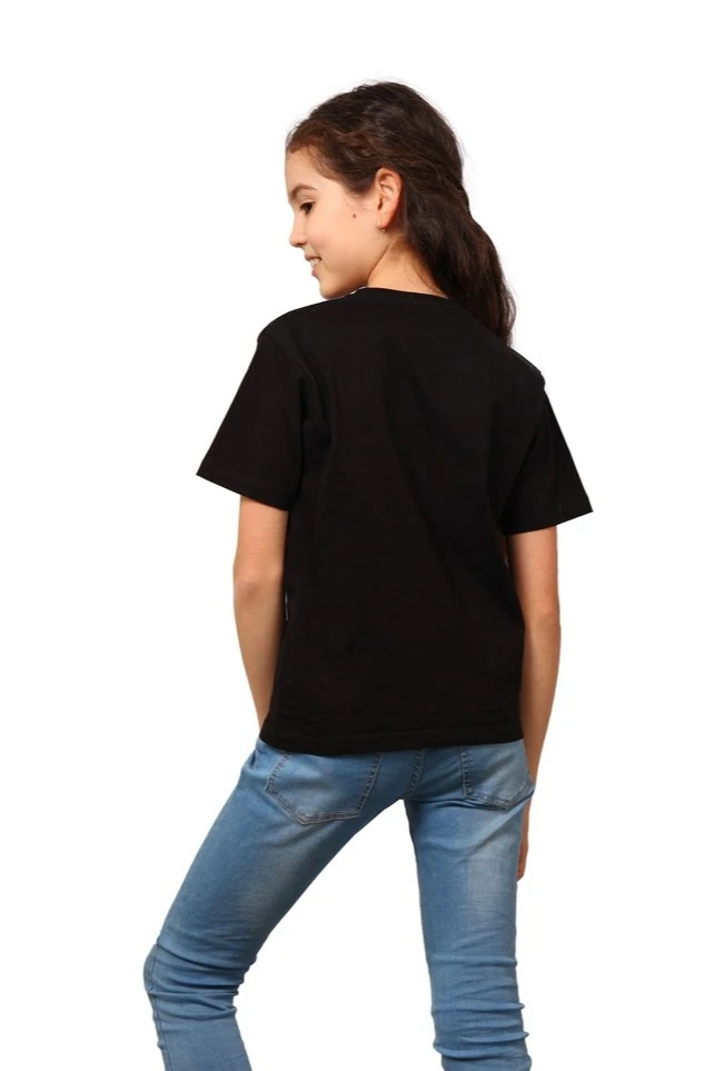 Футболка Премиум детская (Modern) однотонная чёрная (хлопок)#1 Футболка Премиум детская (Modern) однотонная чёрная (хлопок)#1