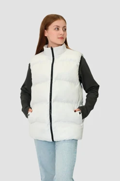 Купить жилет Дейтон на синтепоне со стежкой унисекс, однотонный белый