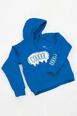 Купить худи Майк из футера детскую, однотонную синюю