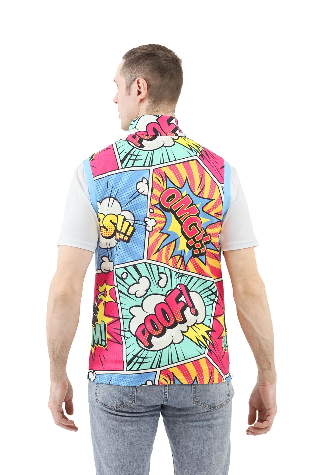 Жилет Джон флисовый без подклада унисекс, с полной запечаткой#6