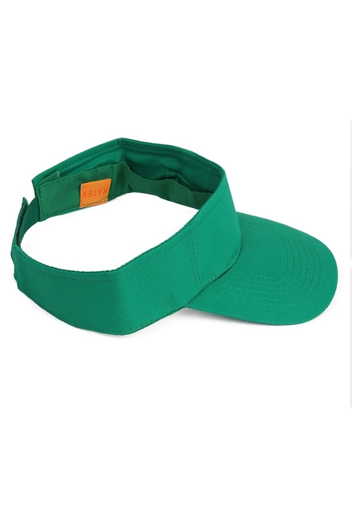 Козырек Карри на липучке узкий, однотонный зеленый (хлопок)#3