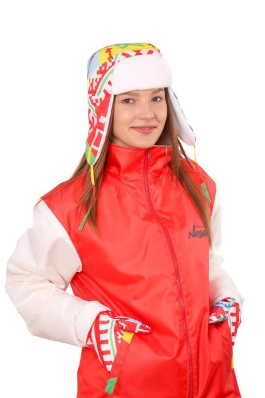 Шапка-ушанка Винтер на флисе взрослая, с полной запечаткой "Happy"#4