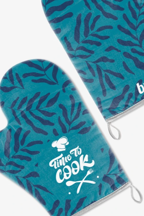 Прихватка Рукавица двухсторонняя с полной запечаткой "Time to Cook"#1