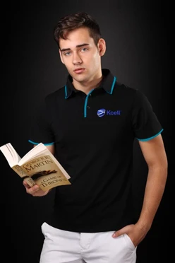 Купить футболку Поло Лайн унисекс "Kcell"