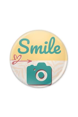Купить значок закатной диаметр 44 мм, с принтом "Smile"