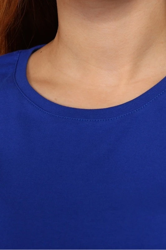 Футболка Премиум женская (Modern) однотонная синяя (хлопок)#1