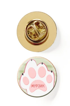 Значок заливной Круг диаметр 13 мм, с принтом "Murzik"#2