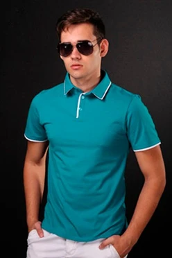 Купить футболку Поло Лайн унисекс голубую