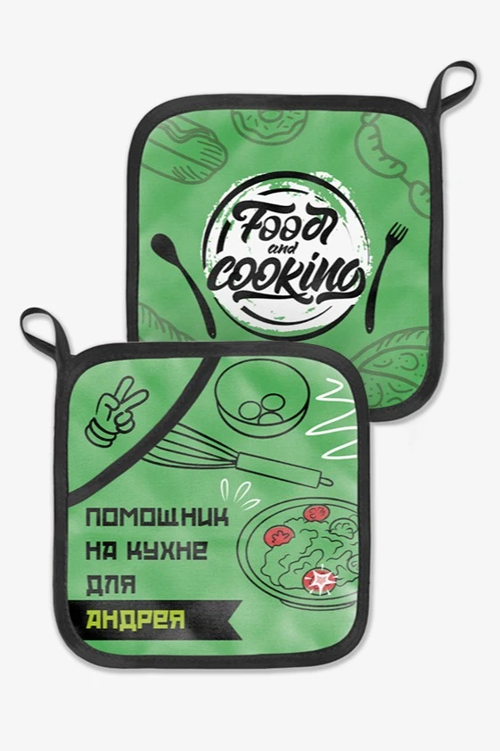 Прихватка Маффин с полной запечаткой "Food and Cooking"#1