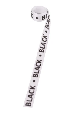 Купить ленту сатин ширина 1,5 см белую, печать черным с одной стороны