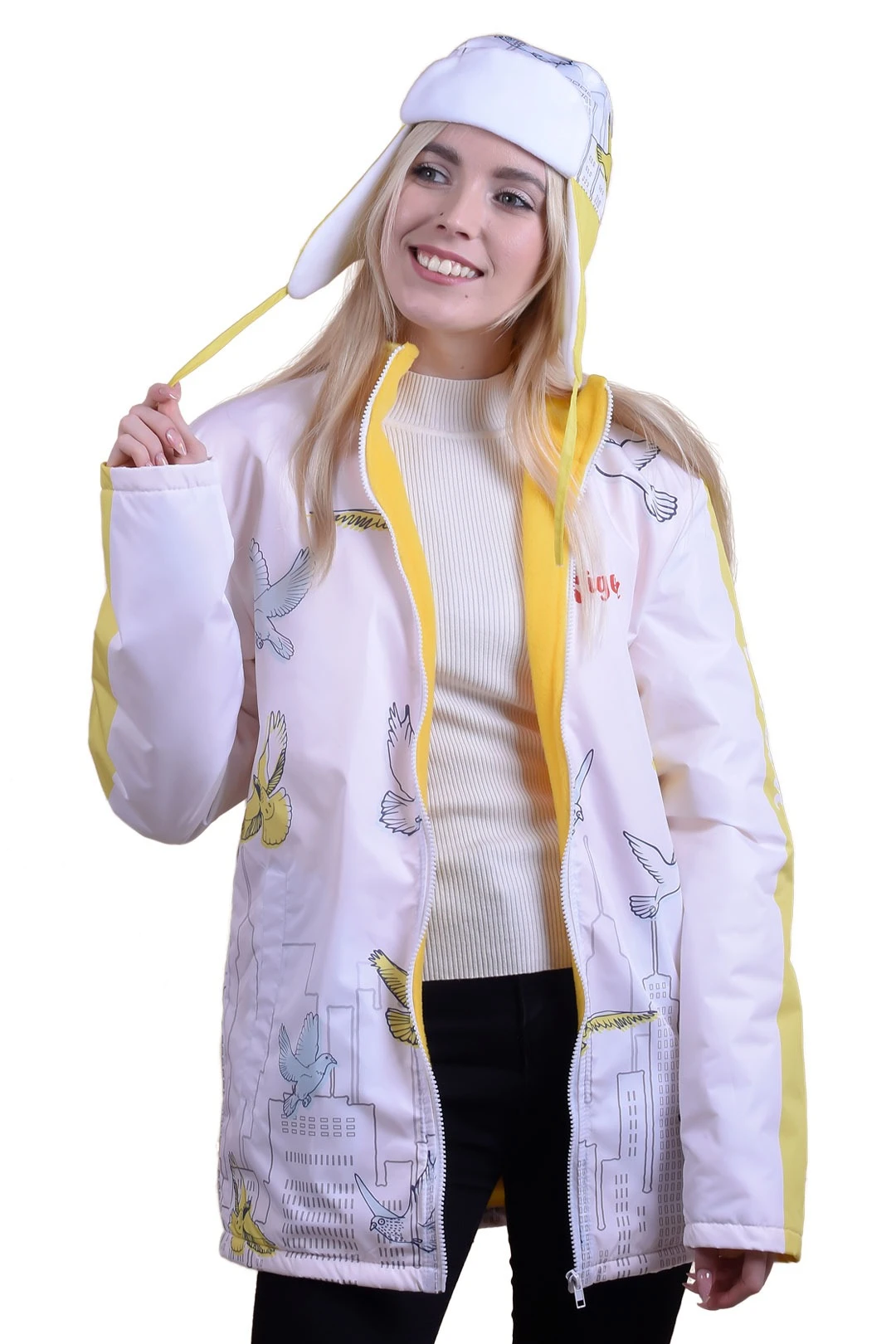 Купить куртку Бриз унисекс, с полной запечаткой "Birds"