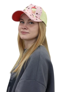 Купить бейсболку Кэтчер взрослую с полной запечаткой "Bubble tea"