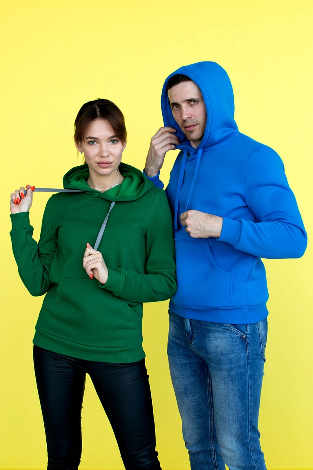 Худи Майк из футера унисекс, однотонный синий#4