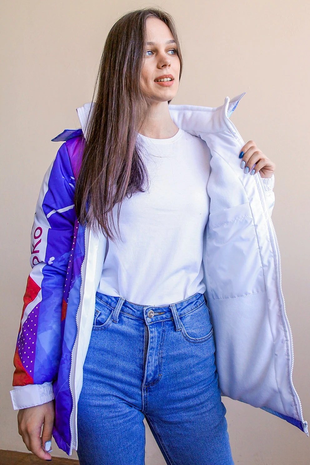 Куртка Арктик с капюшоном на синтепоне унисекс, с полной запечаткой "Iceberg"#2