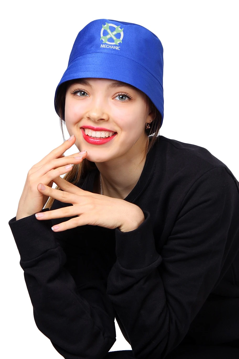 Панама Монако из греты с отстроченными полями, однотонная "Michanic"#1