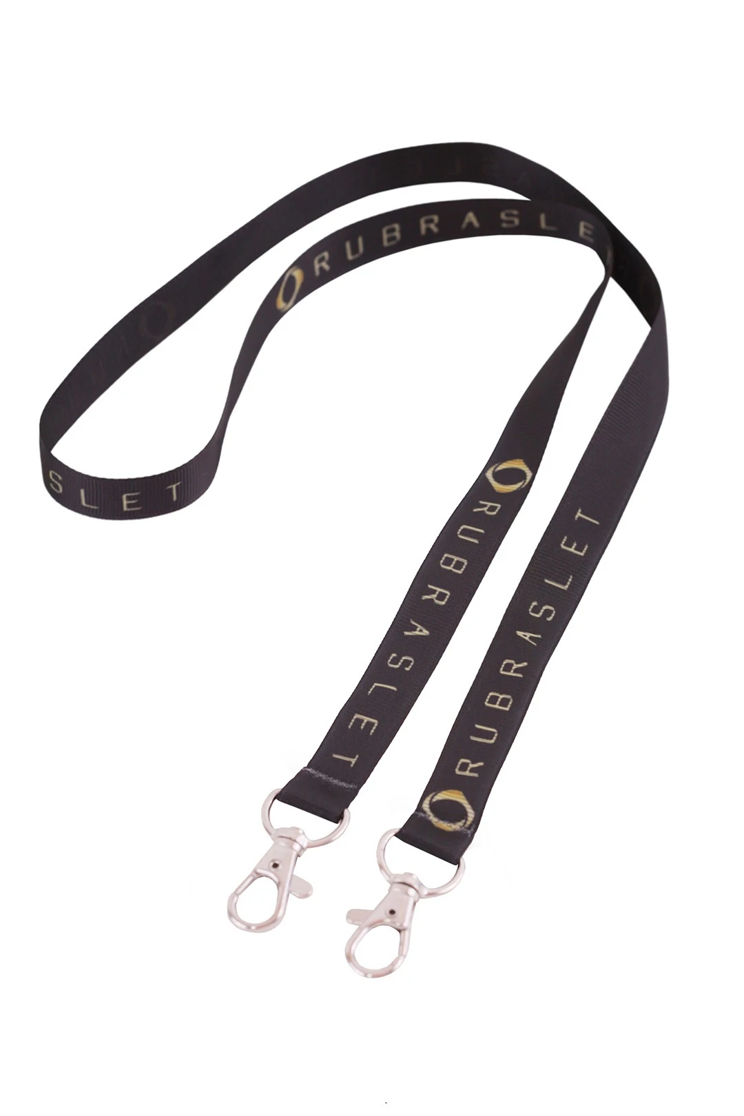 Лента для бейджа репс ширина 1,5 см, с двумя карабинами, с печатью#1