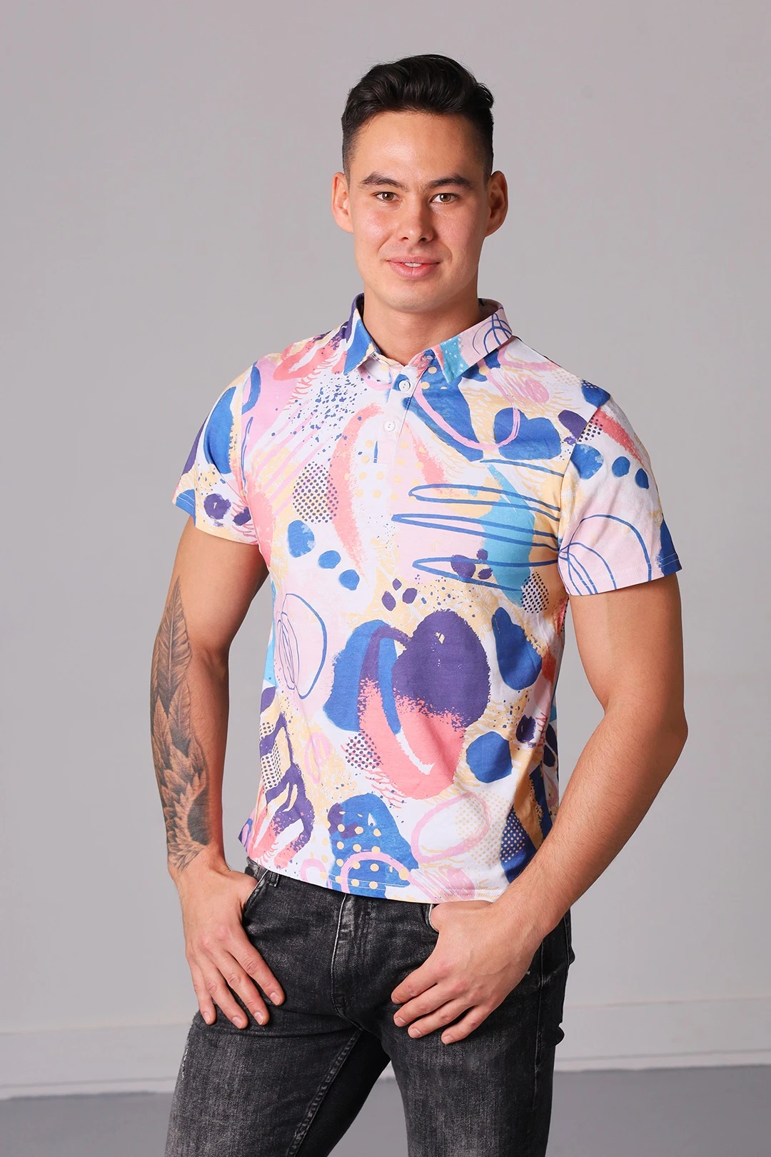 Купить футболку поло Лекс унисекс с полной запечаткой