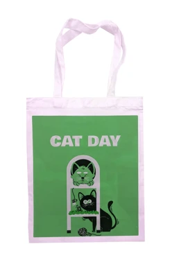 Купить сумку Румми из канваса 40х50 см, печать с одной стороны "Cat Day"