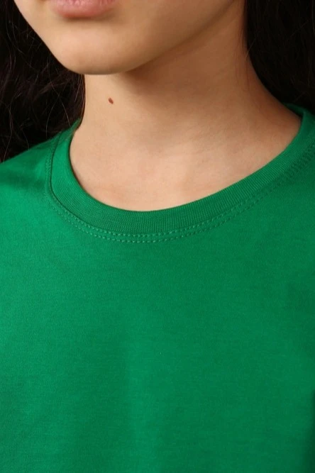 Футболка Премиум детская (Modern) однотонная зелёная (хлопок)#4