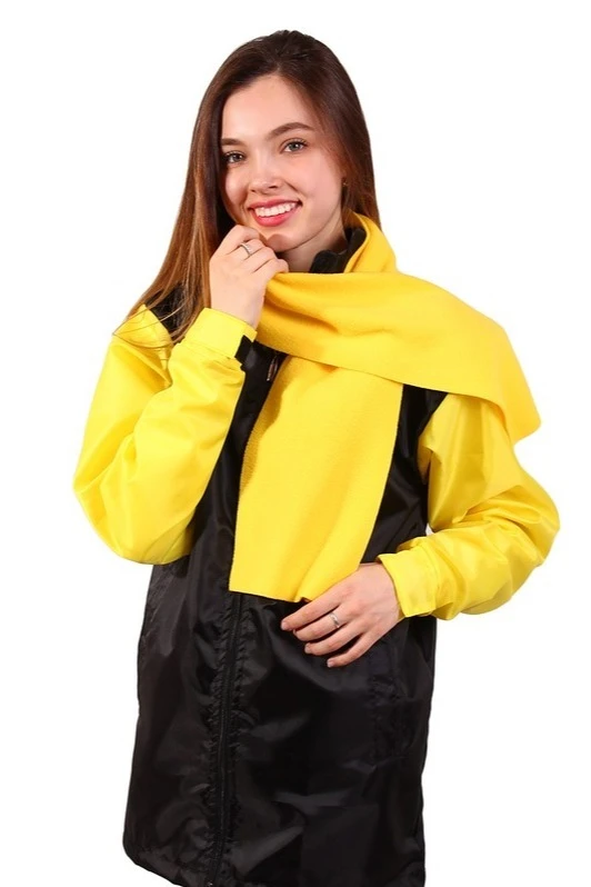 Шарф флисовый однослойный 20х120 см, однотонный#1