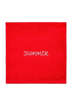 Купить полотенце махровое 30х30 см с вышивкой (Ituma), красное