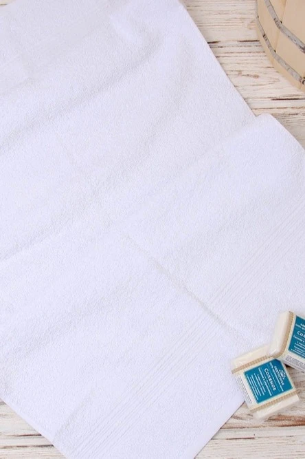Полотенце махровое 50х90 см (Ituma), однотонное белое#3