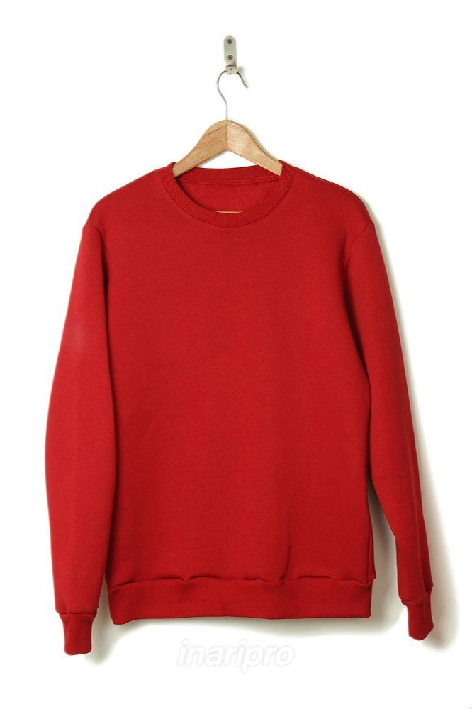 Свитшот Тревис из футера унисекс, однотонная красная#5