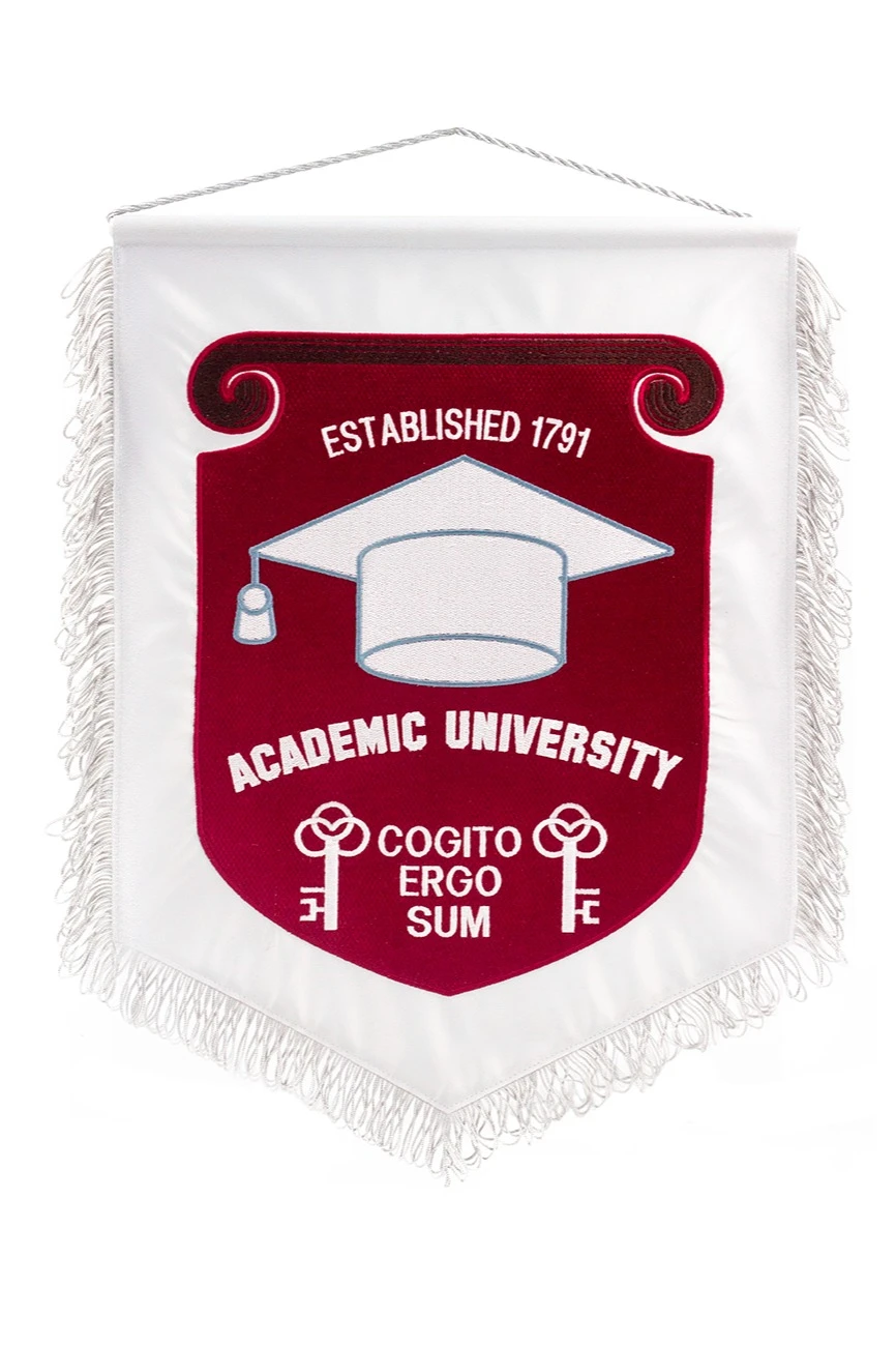 Вымпел Угол печатный с вышивкой из сатена с бахромой, 30х40 см#2